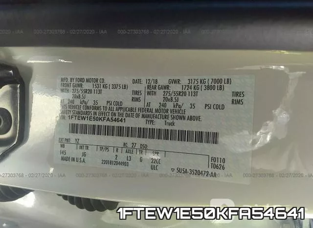 1FTEW1E50KFA54641 фото 10