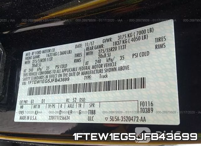 1FTEW1EG5JFB43699 фото 10