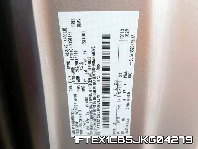 1FTEX1CB5JKG04279 фото 2