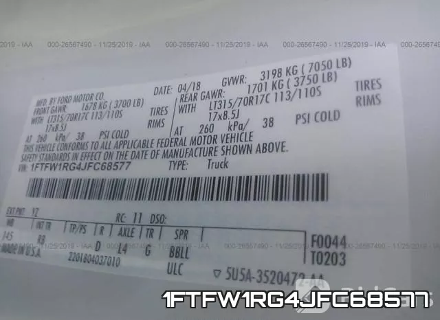 1FTFW1RG4JFC68577 фото 10