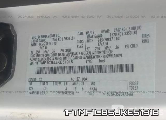 1FTMF1CB5JKE51918 фото 10