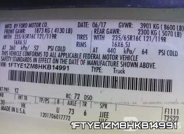 1FTYE1ZM8HKB14991 фото 10