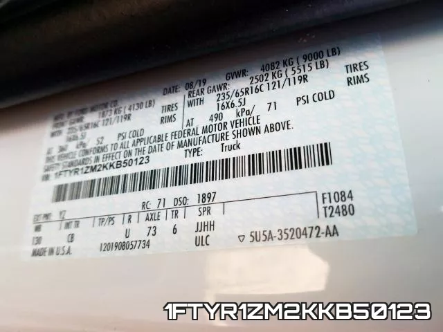 1FTYR1ZM2KKB50123 фото 2