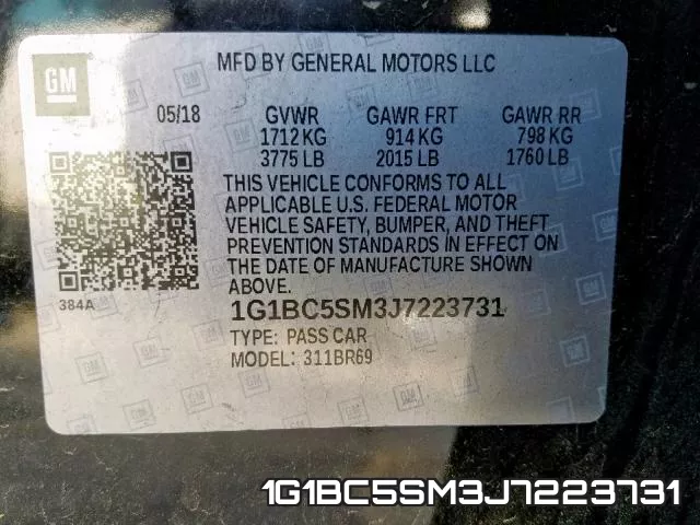 1G1BC5SM3J7223731 фото 2