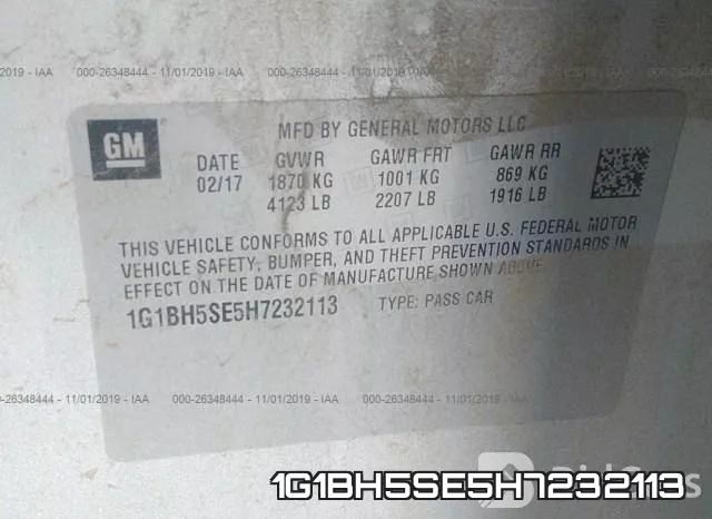 1G1BH5SE5H7232113 фото 10