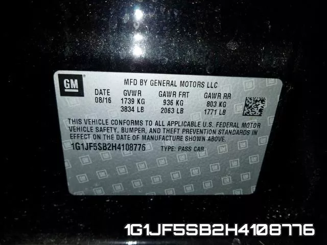 1G1JF5SB2H4108776 фото 2