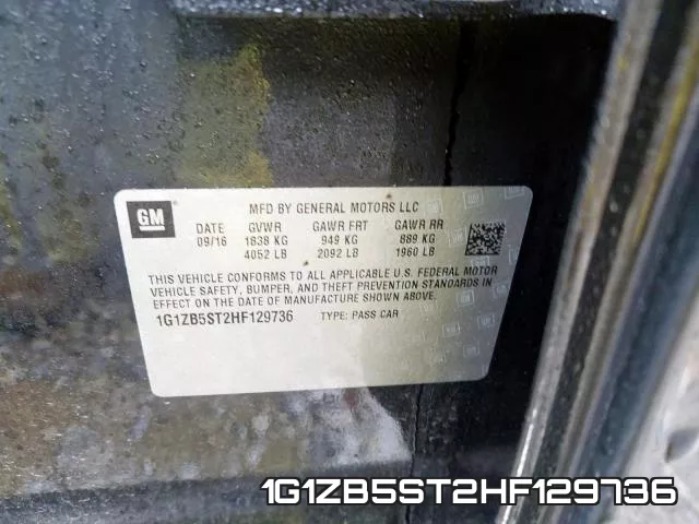 1G1ZB5ST2HF129736 фото 2