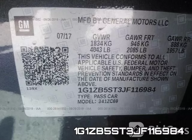 1G1ZB5ST3JF116984 фото 10