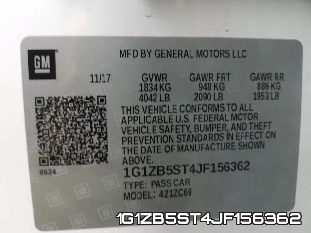 1G1ZB5ST4JF156362 фото 2