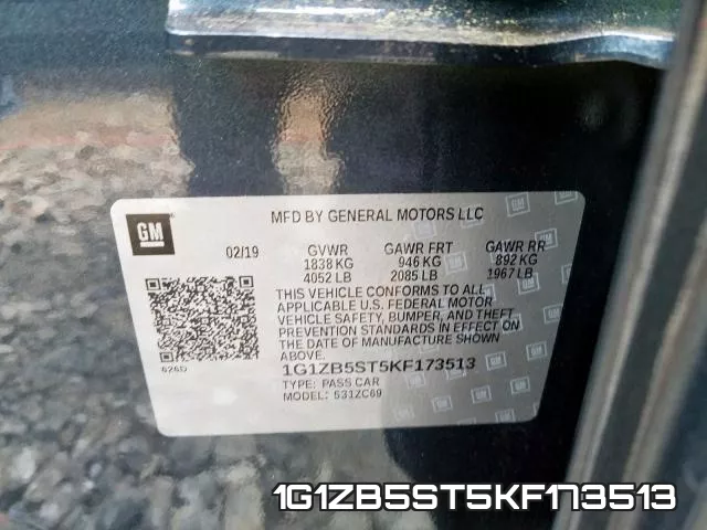 1G1ZB5ST5KF173513 фото 2