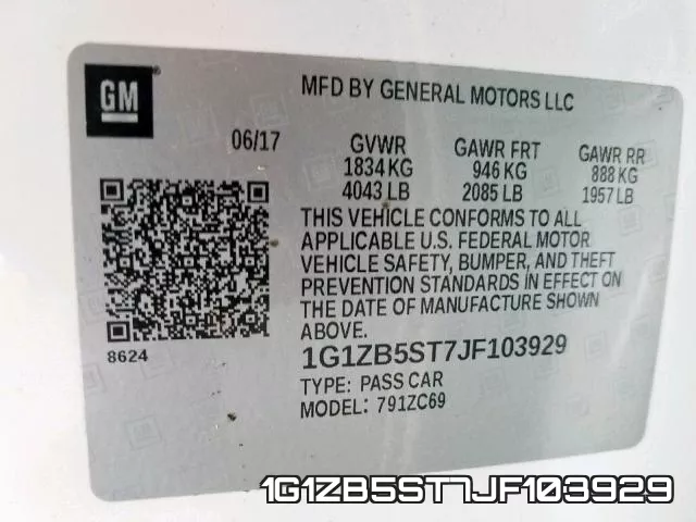 1G1ZB5ST7JF103929 фото 2