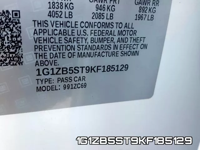 1G1ZB5ST9KF185129 фото 2