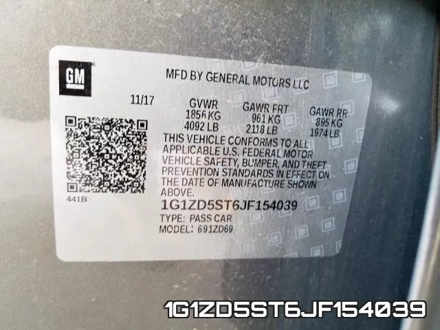 1G1ZD5ST6JF154039 фото 2