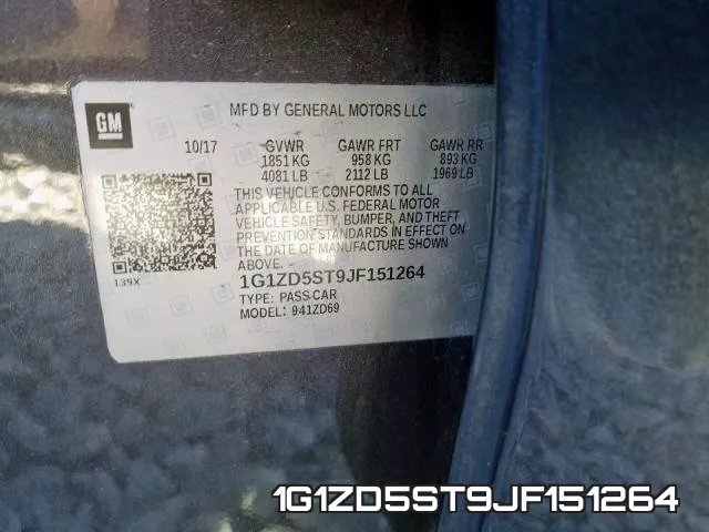 1G1ZD5ST9JF151264 фото 2