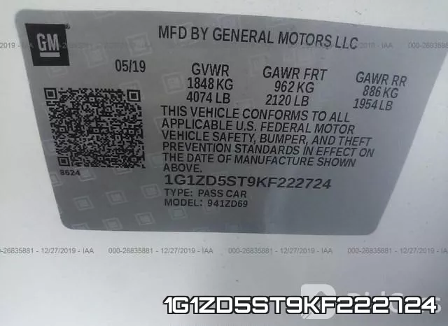1G1ZD5ST9KF222724 фото 10