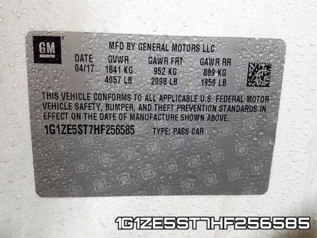1G1ZE5ST7HF256585 фото 2