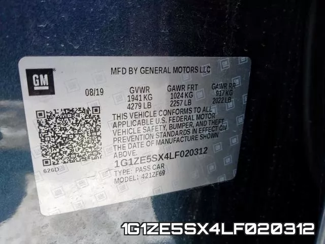 1G1ZE5SX4LF020312 фото 2
