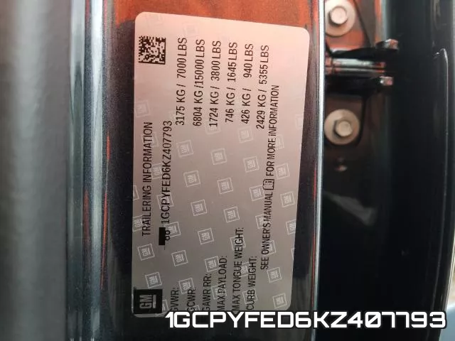 1GCPYFED6KZ407793 фото 2