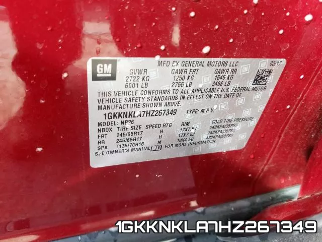 1GKKNKLA7HZ267349 фото 2