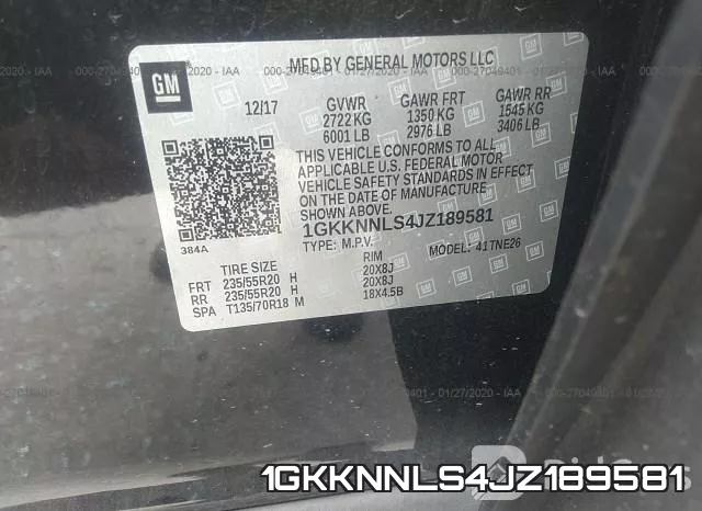1GKKNNLS4JZ189581 фото 10