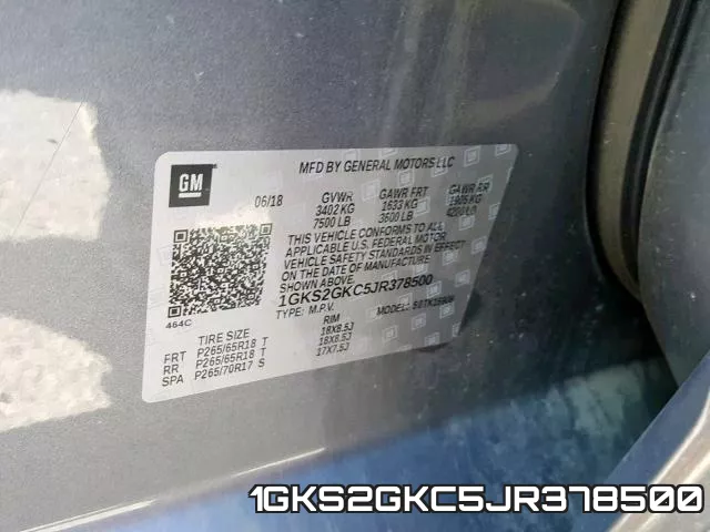 1GKS2GKC5JR378500 фото 2