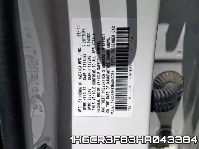 1HGCR3F83HA043384 фото 2