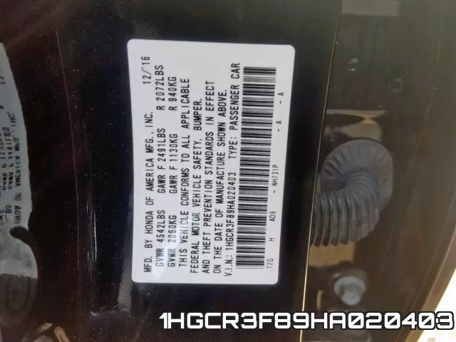 1HGCR3F89HA020403 фото 2