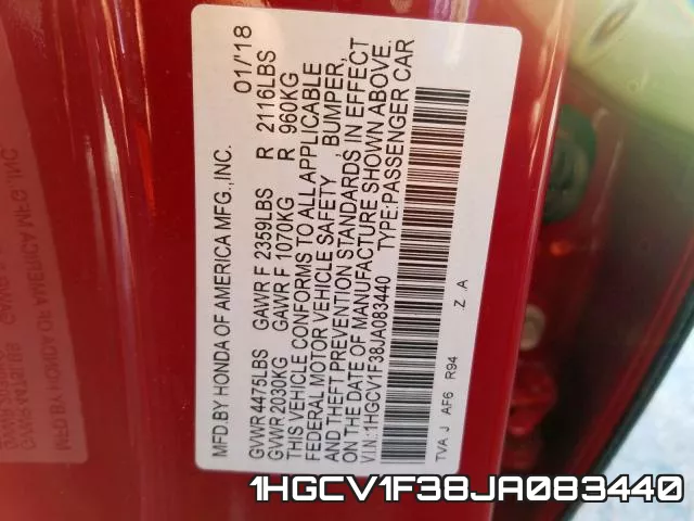 1HGCV1F38JA083440 фото 2