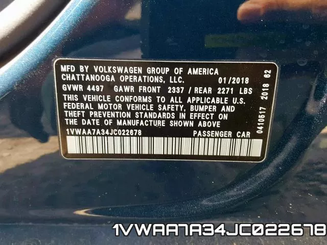 1VWAA7A34JC022678 фото 2