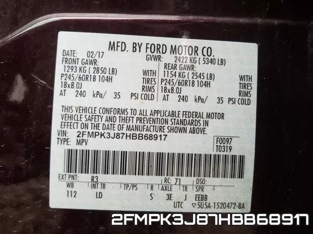 2FMPK3J87HBB68917 фото 2