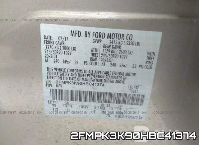 2FMPK3K90HBC41374 фото 10