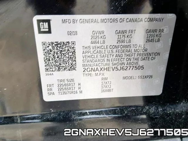 2GNAXHEV5J6277505 фото 2