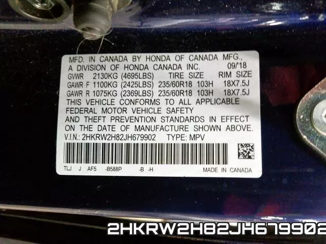 2HKRW2H82JH679902 фото 2