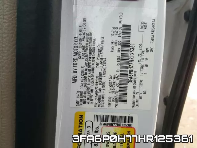 3FA6P0H77HR125361 фото 2