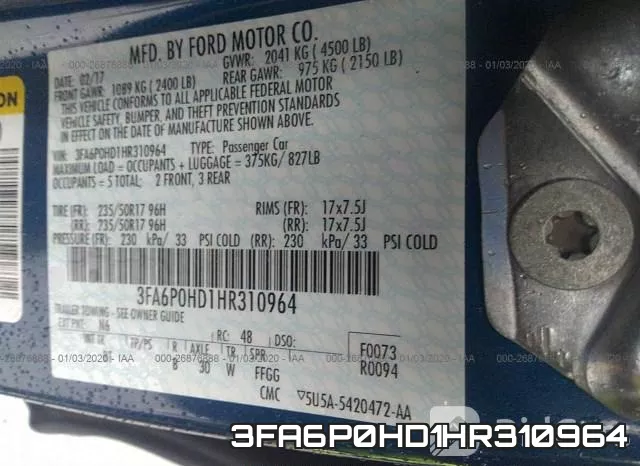 3FA6P0HD1HR310964 фото 10