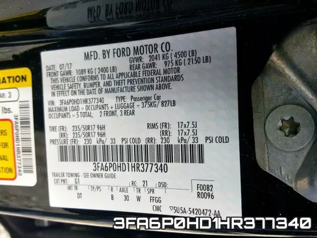 3FA6P0HD1HR377340 фото 2