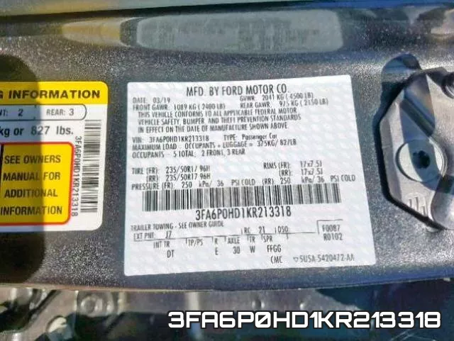 3FA6P0HD1KR213318 фото 2