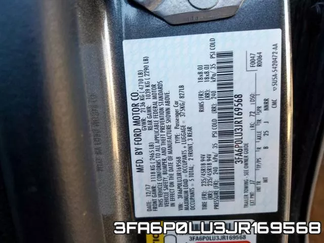 3FA6P0LU3JR169568 фото 2