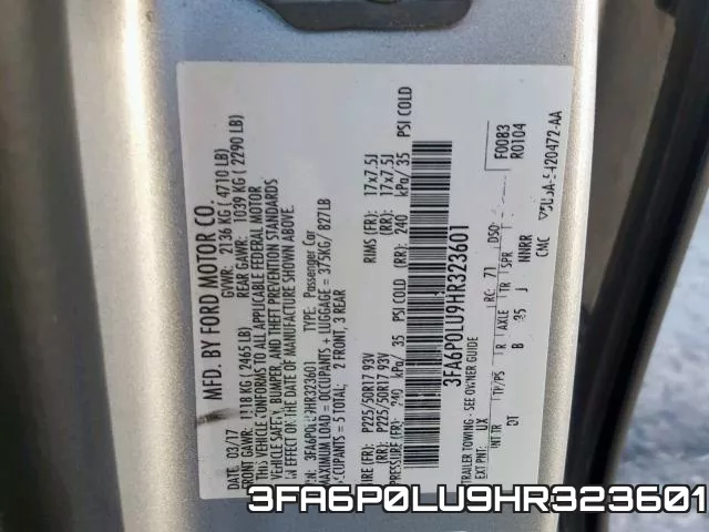 3FA6P0LU9HR323601 фото 2