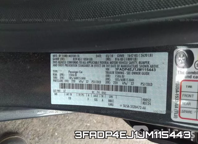 3FADP4EJ1JM115443 фото 10