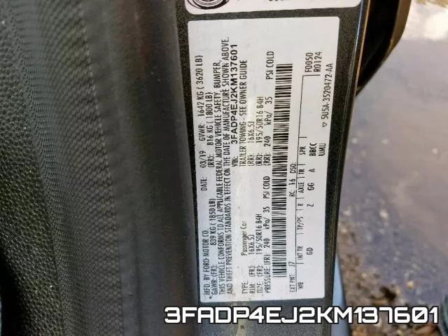 3FADP4EJ2KM137601 фото 2