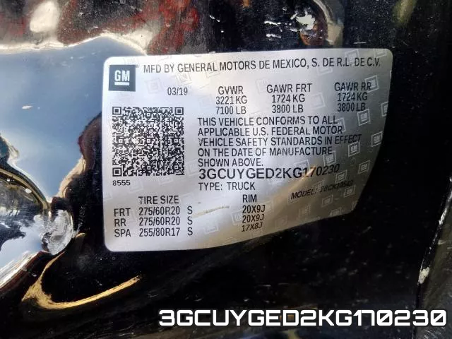 3GCUYGED2KG170230 фото 2