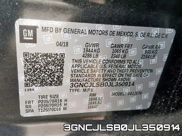 3GNCJLSB0JL350914 фото 2
