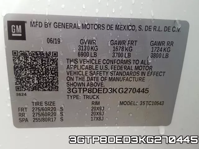 3GTP8DED3KG270445 фото 2