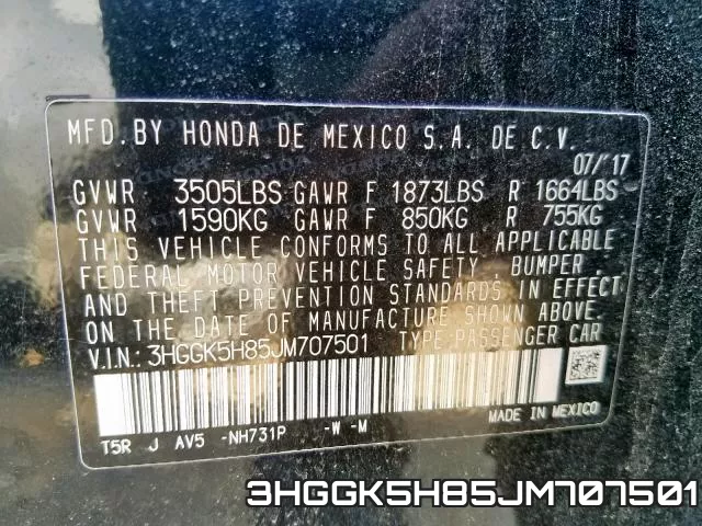 3HGGK5H85JM707501 фото 2