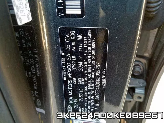 3KPF24AD0KE089267 фото 2