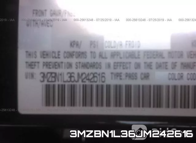 3MZBN1L36JM242616 фото 10