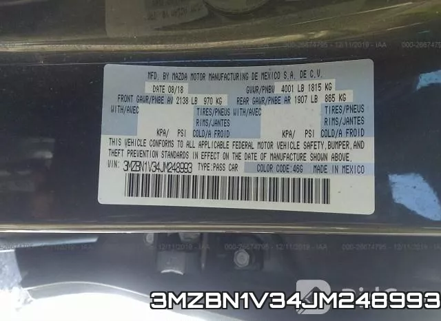 3MZBN1V34JM248993 фото 10