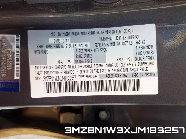 3MZBN1W3XJM183257 фото 2