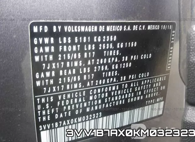 3VV1B7AX0KM032323 фото 10